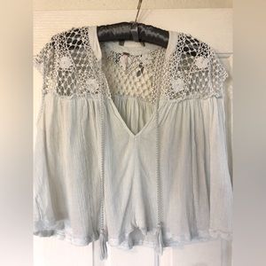 Baby blue free people blouse